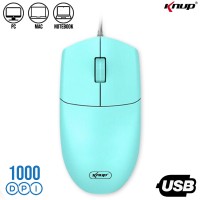 Mouse Com fio USB 1000Dpi KP-MU009 Knup - Azul